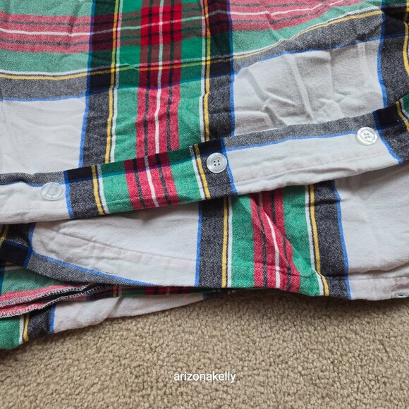 Lands' End 5 oz Flannel Duvet Cover Plaid KING - Picture 6 of 11